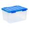 IRIS® WeatherPro™ 44qt. Clear Heavy Duty Plastic Storage Bin with Blue Lid